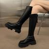 Internet Celebrities Thick-soled Thin Long Knight Boots Women's Shoes 2025 New Autumn and Winter Velvet Small Medium Boots