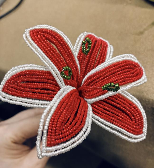 2026 Premium Lily Bead Flowers Beaded Flower Bouquet New Year Floral Arrangement Christmas Decoration Boutique Home Decor