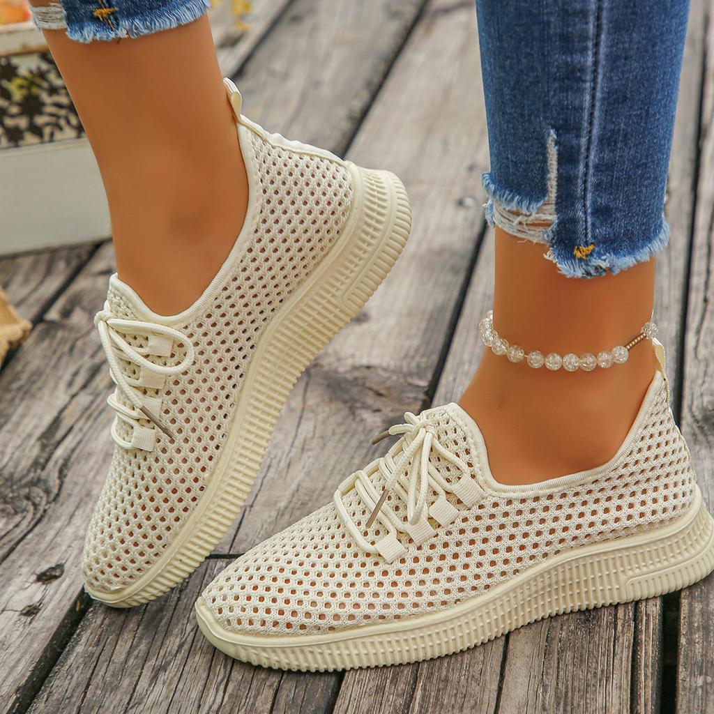 Women's Mesh Lace Up Lightweight Running Shoes Stylish Casual Soft Soled And Outdoor Sports Shoes Women's Sneaker Boots