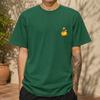 2026 New Cotton Tshirt With Cute Little Yellow Duck Sunglasses Print On The Left Chest Versatile Casual Short Sleeve Top