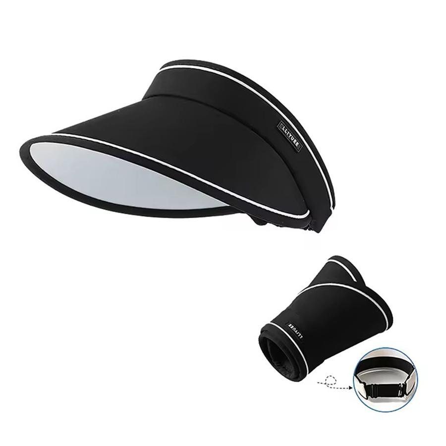 Women's Summer Wide Brim Empty Top Sun Hat UV Protection Visor Hat Portable Outdoor Beach Cycling Sunshade Hat