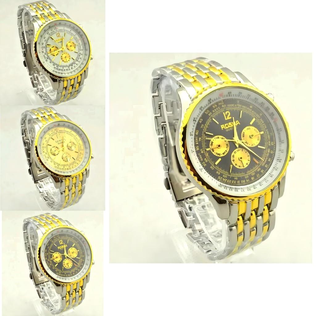Men Business Quartz Watch With Stainless Steel Case And Rubber Strap For Formal And Casual Wear