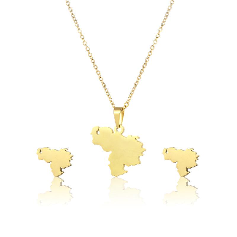 RUI RUI YU Hip Hop Afrika Kart Halskjede Mama The Motherland Memory Smykker Rustfritt stål Langkjede kragekrage Halskjede