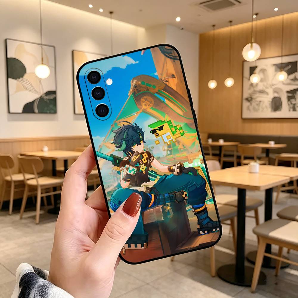 G-Genshin I-Impact Kinich Game Gift Phone Case For Samsung Galaxy A73,A72,A71,A70,A53,A52,A51,Soft Silicone Black Cover
