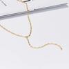 Vintage Gold Color Y-shaped Necklace for Women Girls Simple Metal Double Layered Long Lips Chain Necklace Jewelry Gifts