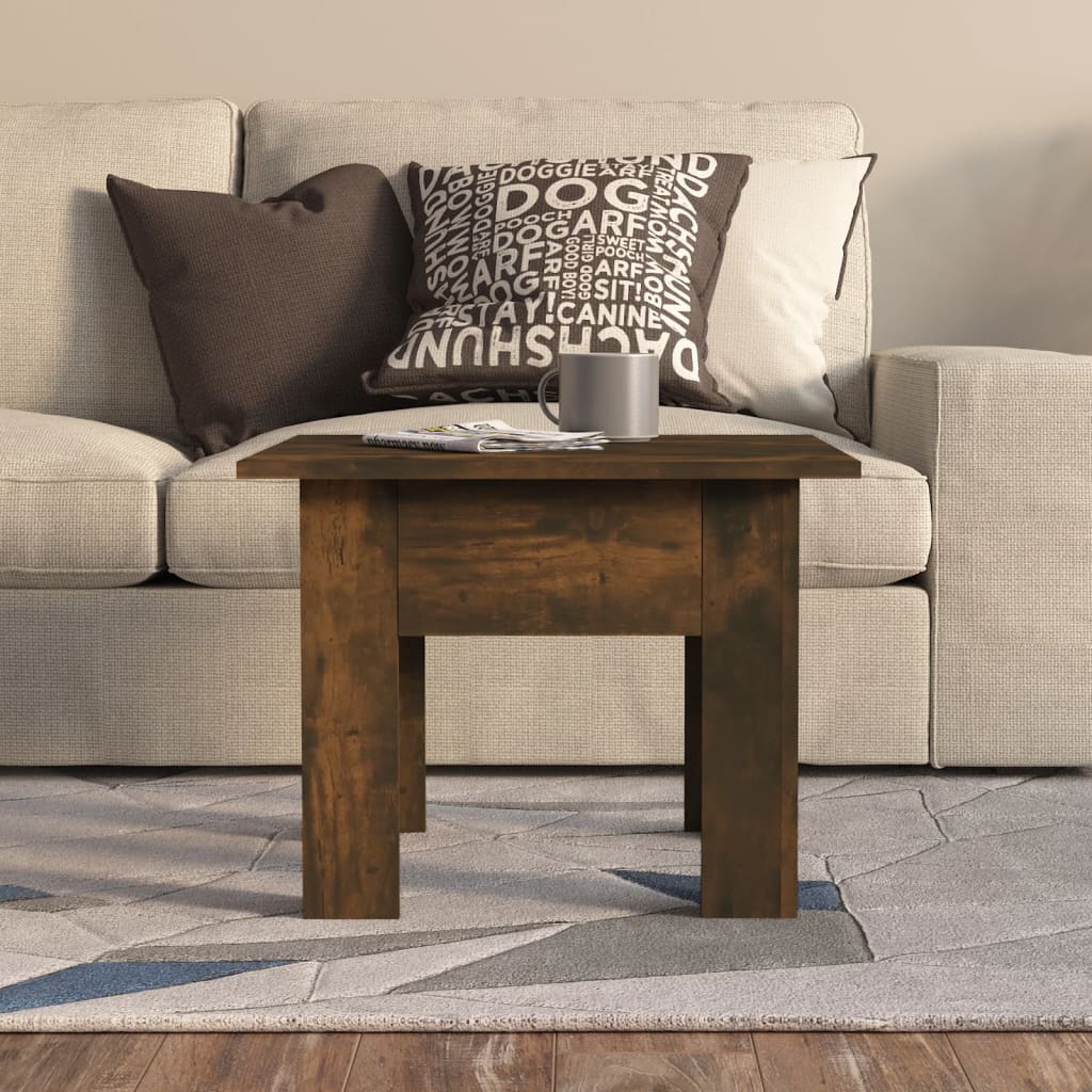 Coffee Table Smoked Oak 55x55x42 cm Wood Based Material