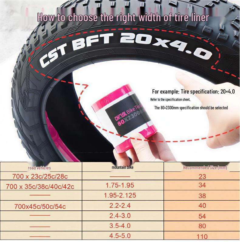CNCLOL TPU Anti-Puncture Tire Liner - Thick Inner Tube Protection for Mountain and Road Bikes