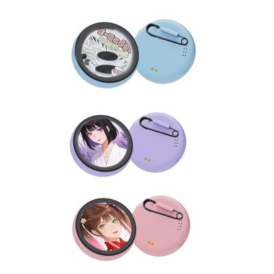 High Definition Digital LED Badge 1.5inch With 7 Color Light Support And Touchable Control For Anime Enthusiasts