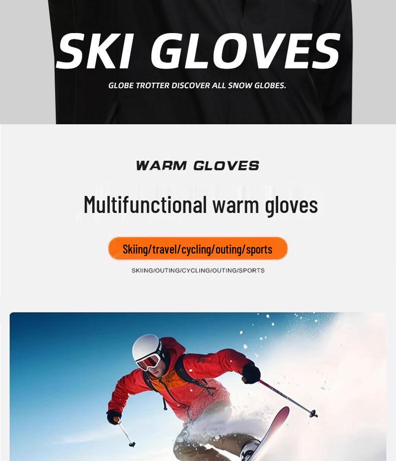 Men's Winter Ski Riding Gloves, Windproof, Touchscreen, Warm Cold Protection for Harbin Northeast Weather.