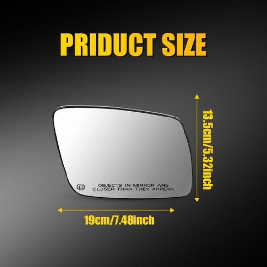 Exterior Mirror Glass Power Heated Passenger Side For 2009- Dodge Journey