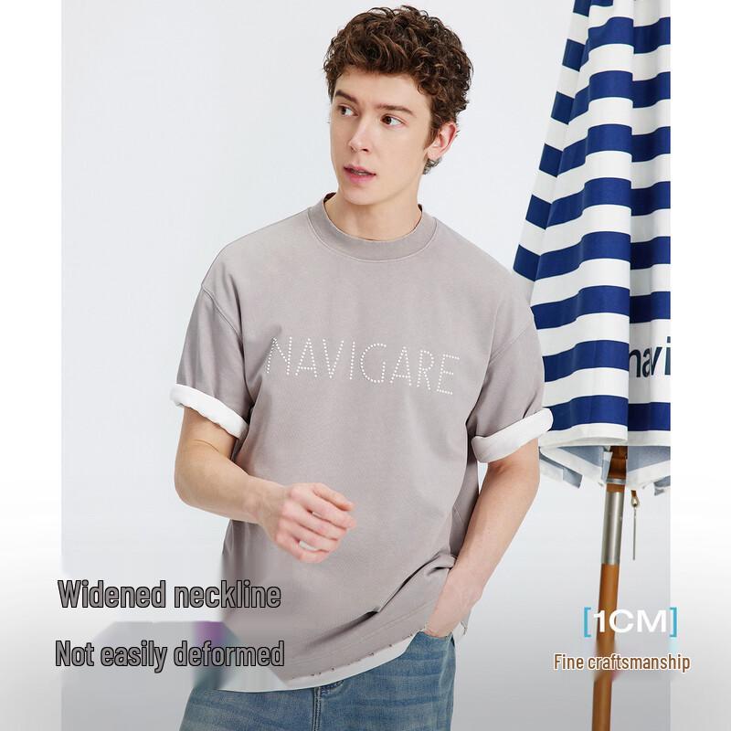 NVG·YOUNG Men's Distressed Cotton Round Neck Short Sleeve T-Shirt