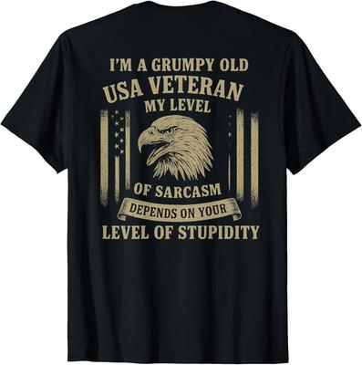 Grumpy Veteran T-Shirt - Proudly Represent Your Military Service