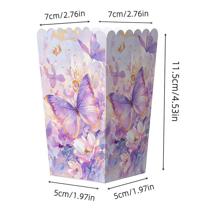 10/20Pcs Popcorn Paper Candy Gift Box Butterfly Baking Disposable Box Wedding Favor Gift Packaging Bag Birthday Party Decoration