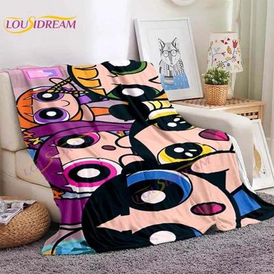 Одеяло с изображением супер летающих девочек, классическое одеяло в стиле аниме, мягкое и легкое одеяло для декора дивана-кровати, подарки 90 s, веерные одеяла
