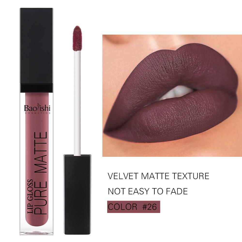 

Бархатная помада, богато пигментированная, увлажняющая формула, блеск для губ, не выцветающий, долговечный, блеск для губ, макияж для губ, подарок для женщин 26#