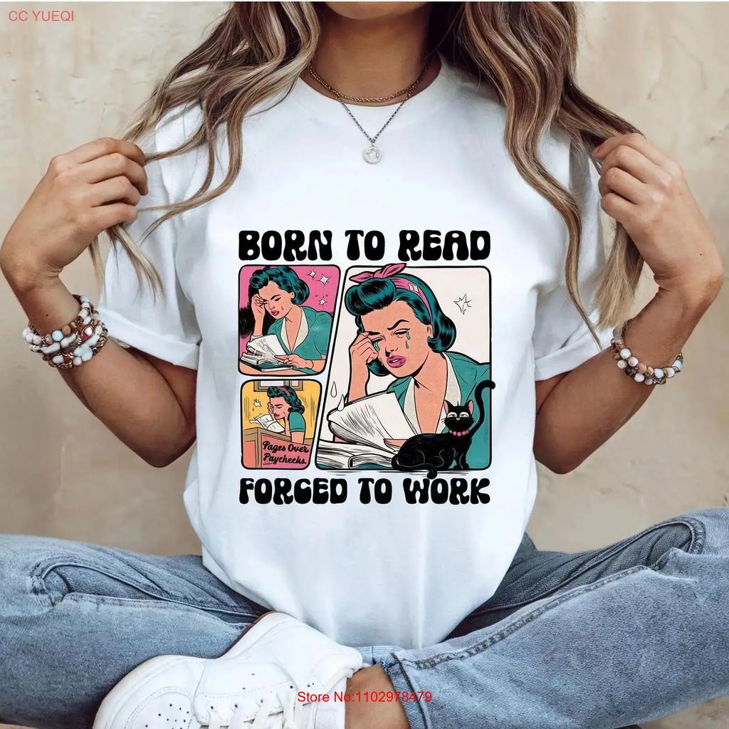 32 Born To Read Bookish T Shirt book editor graphic tee medical speech therapy vintage Washed Stylish homme fashion