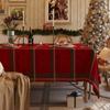 Christmas Home Tablecloth New Year Festive Red Rectangular Tablecloth Christmas Style Coffee Table Tablecloth Cotton and Linen Tablecloth