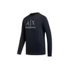 Armani Exchange SS24 Letter Print Crew Neck Casual Sweatshirt Men sweatshirt Navy-Blue 3DZMSA-Z9N1Z-1583