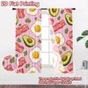 2D FLAT PRINTING 2pcs Curta (Without Rod) Bacon Egg Avocado Delight Modern Curta&Window Treatment Prints Light Filtering