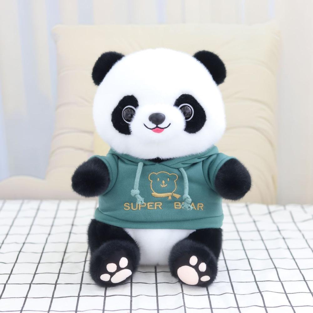 Cute panda doll 8 inch grab machine doll plush toy simulation giant panda dressing doll