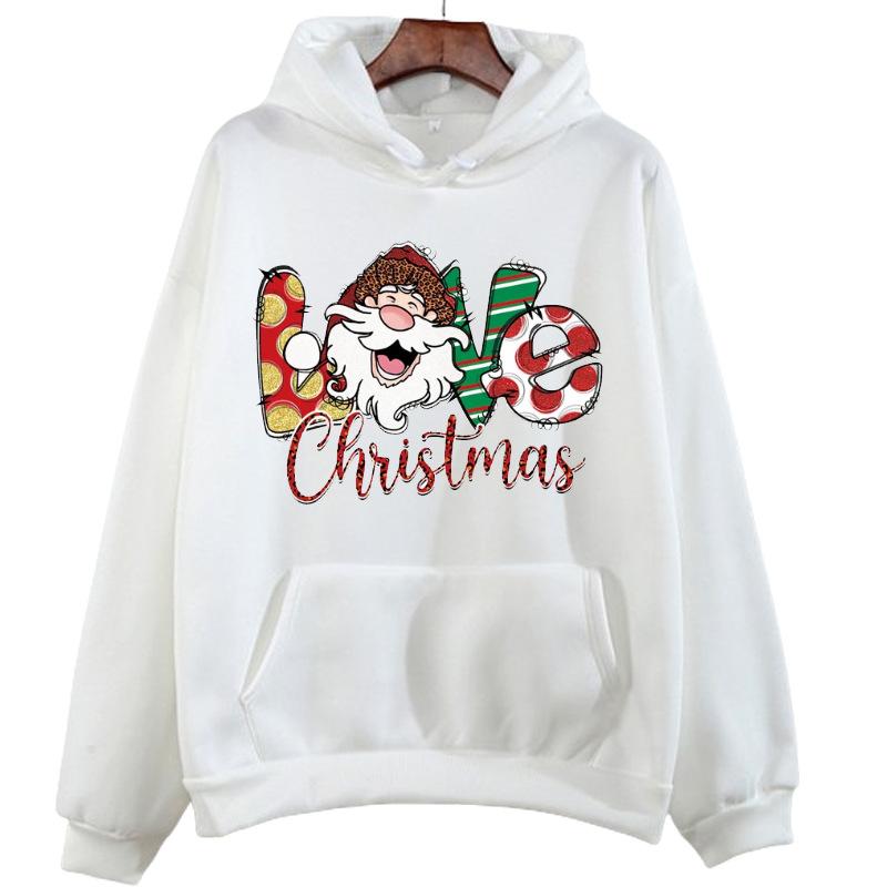 Pattern Hoodie Christmas Printed Fashion Sweatshirt Hip Hop Casual Unisex Autumn Winter Fleece Streetwear Tops Male Sudaderas