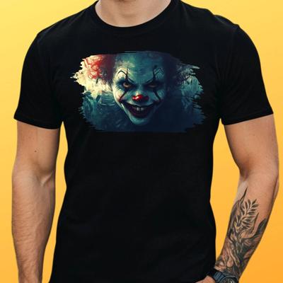 T-shirt Herrar Skräckclown Motiv Bomull Storlek S till 5XL