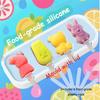 Food Grade Silicone Moulds, Reusable,Silicone Icicle Moulds +6 Reusable Sticks, Silicone Ice Moulds for Kids with Handle, Ice Lolly Moulds with Lid