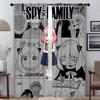 Elegant Room Curtains for Living Room Spy X Family Shades Tulle for Bedroom Partition Home Interior Curtains 2 Pieces Curtain
