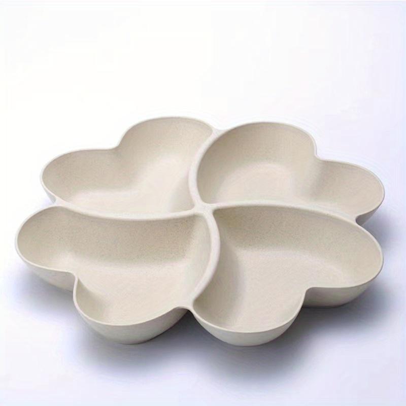 

Indestructible Heart Shaped Party Snack Serving Tray Appetizer Plate Snack Bowl Multi-segment Snack Bowl Tray бежевий