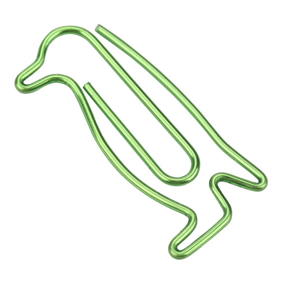 20Pcs Green Iron Penguin Shape Clip Bookmark Marking Stationery School Supplies