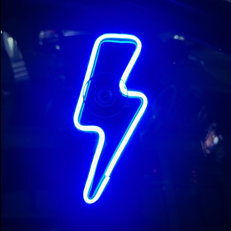 Neon Cyberpunk LED Lightning Window Light: Electric Interior Decor