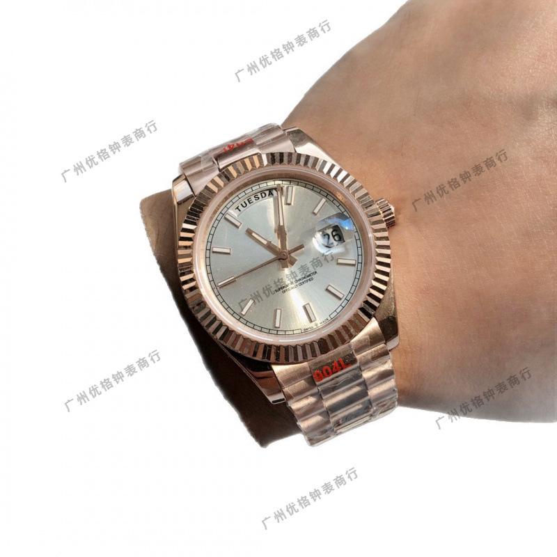 Relógio Mecânico Masculino Lao Jia GD Calendário Duplo Totalmente Automático Pulseira de Aço À Prova d'Água