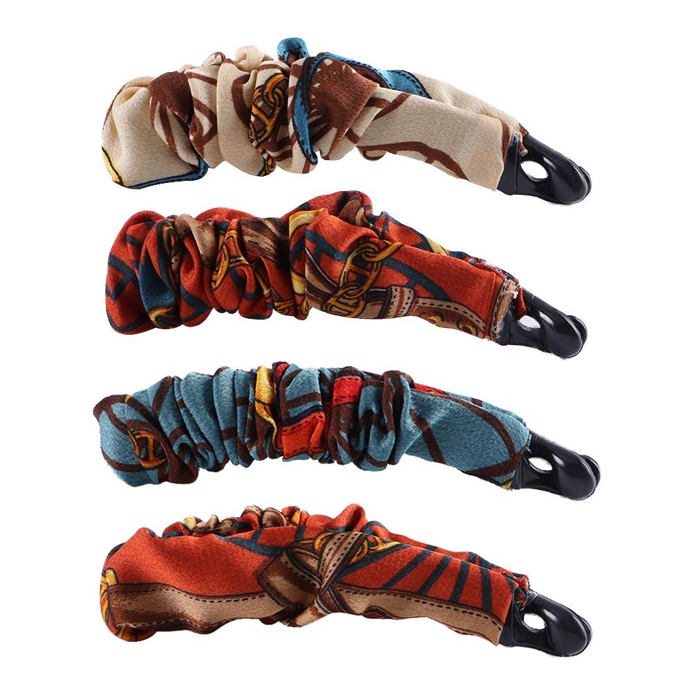 Crinkled Cloth Women Hair Accessories Korean Style Hair Wear Vertical Clip Fabric Banana Clip