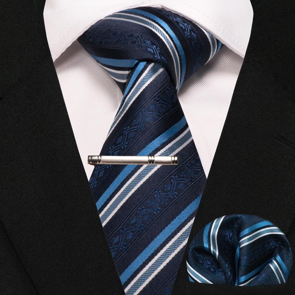 JEMYGINS Men s Tie Pocket Square Classic Party Wedding Fashion striped Paisley Silk Woven Business Men Tie Necktie Handkerchief