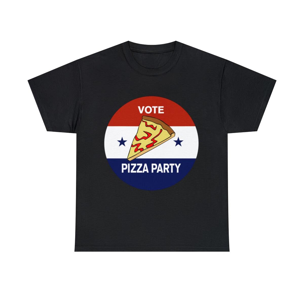 Vote Pizza Party Graphic Tee Shirt, S-5XL 3XL