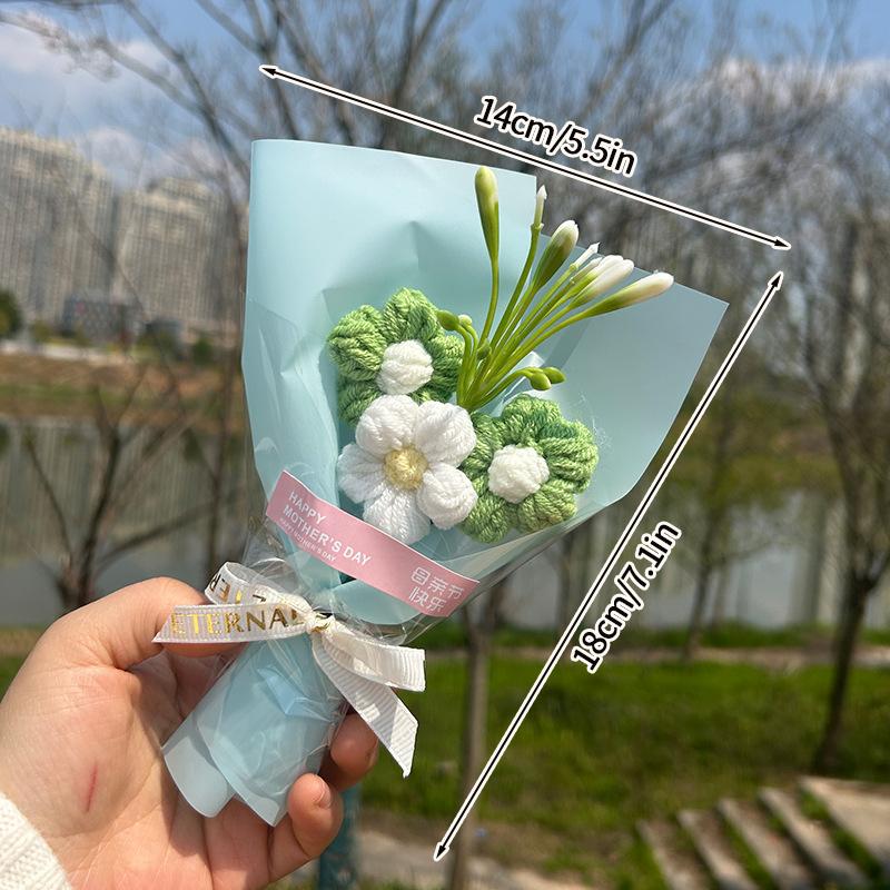 Mini Knitted Bouquet Girlfriend Creative Birthday Valentine's Day Gift Artificial Simulated Small Bouquet Wedding Companion Gift