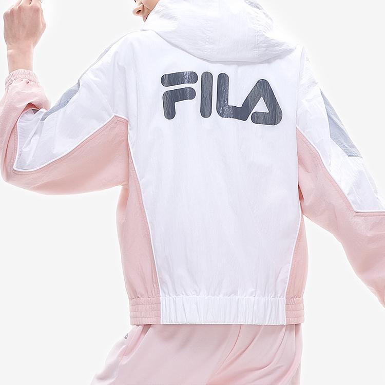 FILA Fusion Casual Lightweight Woven Hooded Jacket Women jackets White T11W225707FWT