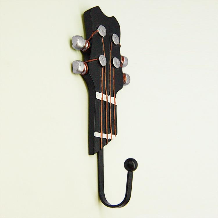 Nordic Music-Themed Guitar Wall Hooks - Set of 3 Resin Crafts