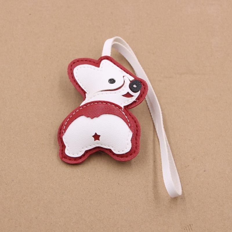 PU Leather Corgi Keychain Cute Dog Accessory Decoration Lightweight PU Craft Pendant For Daily Bag Styling