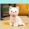 Niedlichere Katzen-Stoffpuppe mit Hocksitz-Design und Schleifendekoration für Geschenk und Sammlung