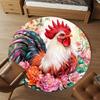 1PC Rooster Flowers Office Round Area Rug, Under Office Chairs Bedroom Living Room Home Decor, Carpet for Office -1110109