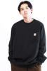 Carhartt Long Sleeve Crew Neck with Chest Size Black Men's T-Shirt Pocket, M,