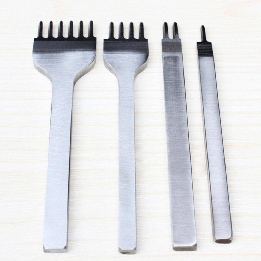 4pcs 4mm Prong Leather Hole Punches Hand Tools for Leather Stitching Punch Leather Craft Tools China Mainland