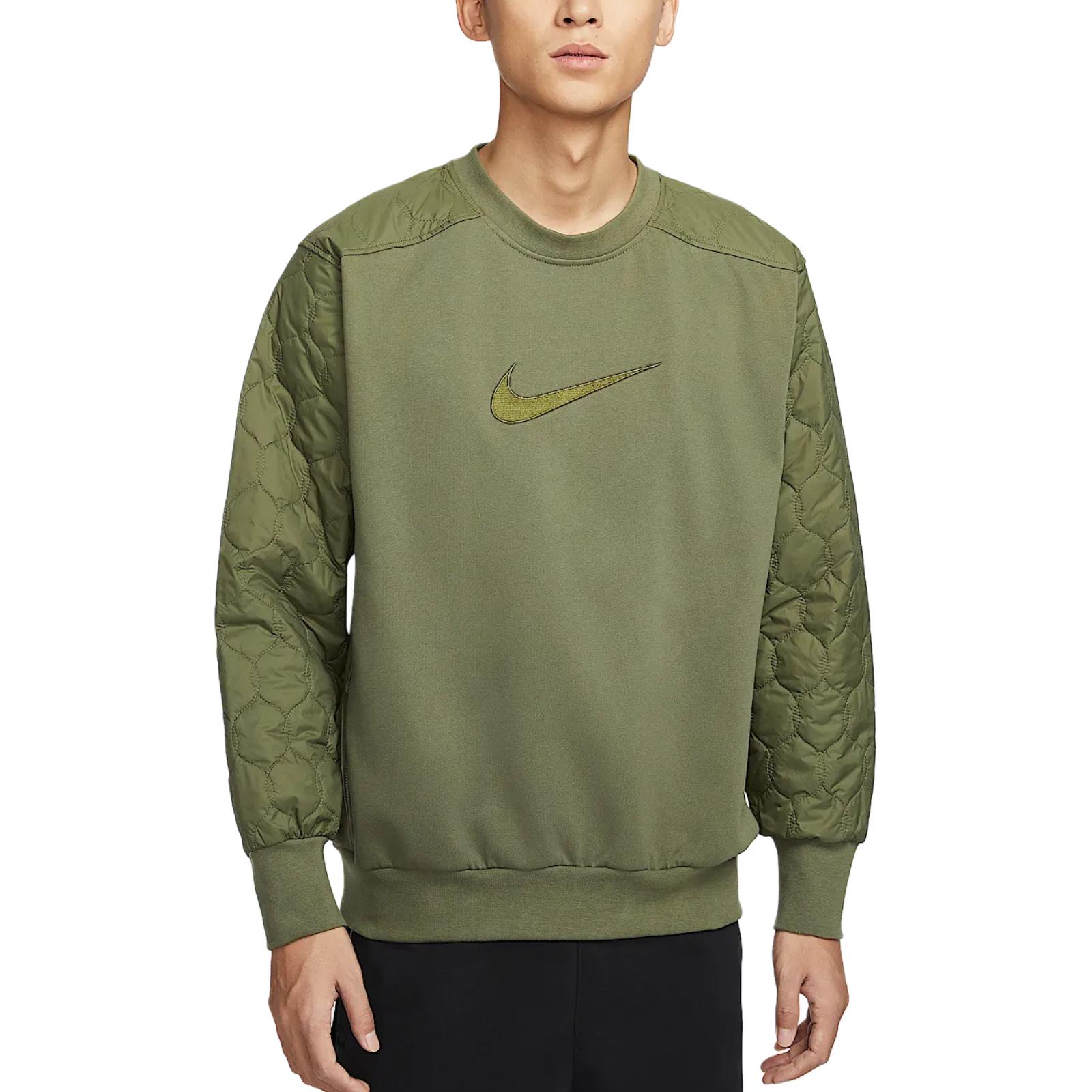

New Nike Dri FIT Standard Issue Sweatshirt Men s Medium Olive Green FN2668-222 M
