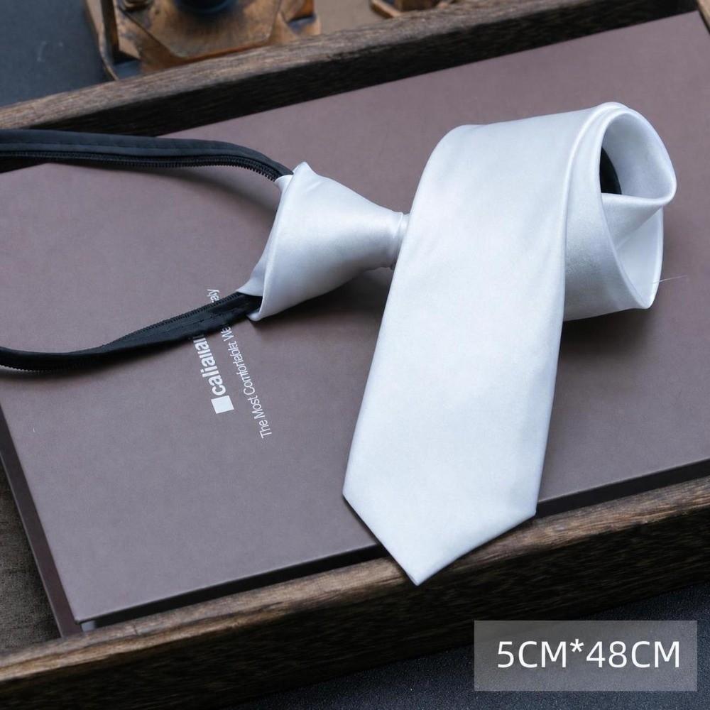 Clip On Zipper Tie Unisex Suit Zipper Neckties New Uniform Neck Tie  For Men Women