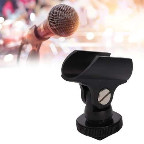 MagZen Microphone Clip Holder, Universal 1/4" Thread Compatible with Hot Shoe, Cold Shoe, Handheld Microphones, and Gun Microphones, Compatible with S
