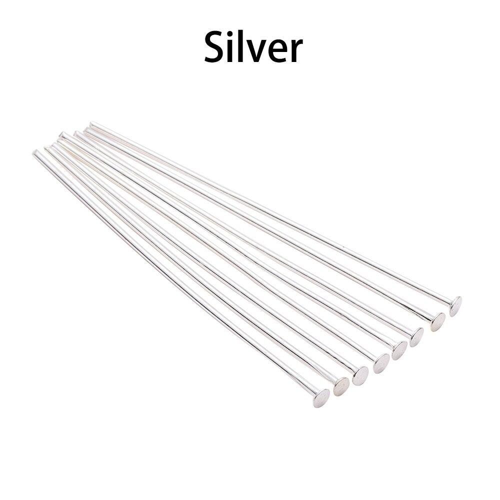 

200 шт. 15-45 мм, золотые, медные, родиевые металлические шпильки с плоской головкой для самостоятельного изготовления ювелирных изделий, принадлежности, аксессуары 25mm x 400pcs серебряный