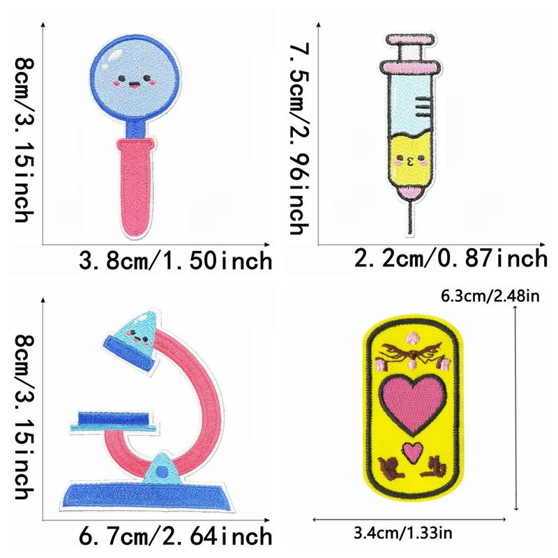 10pcs /Lots Laboratory Embroidered Patches Diy Cute Cartoon Patch Hats Bags Jackets Sew Embroidery Applique Clothing Decoration 