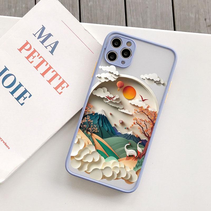 Landscape Printing phone case For iPhone 17 16 15 14 11 12 13 Pro Max Mini 16 Plus XS X XR Creative Mountains Shockproof Cover