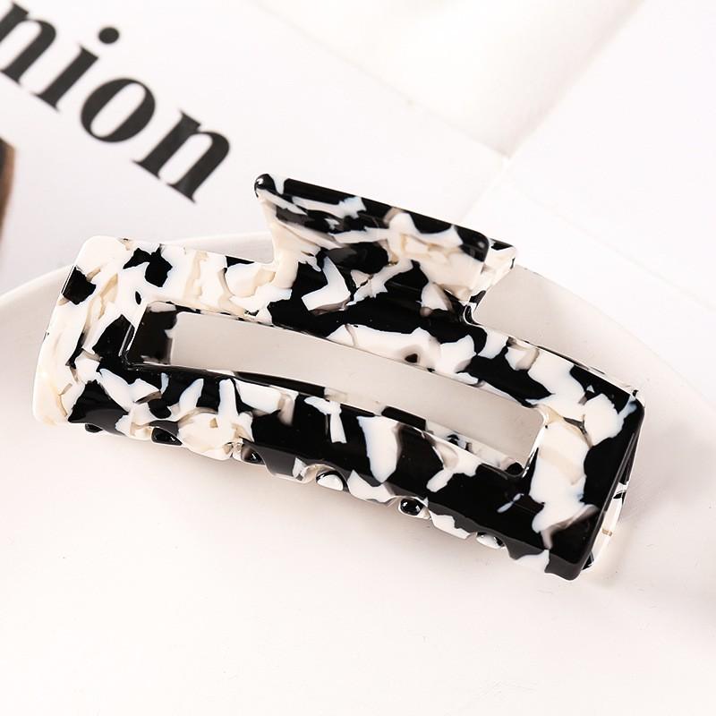 Fashion Rectangle Acetate Hair Claws Women Hair Accessories Colourful Hollow Out Plaid Ponytail Acetic Claw Clips For Girls